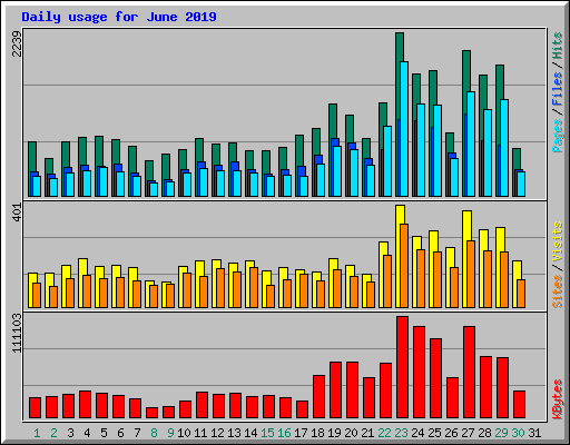 Daily usage for June 2019