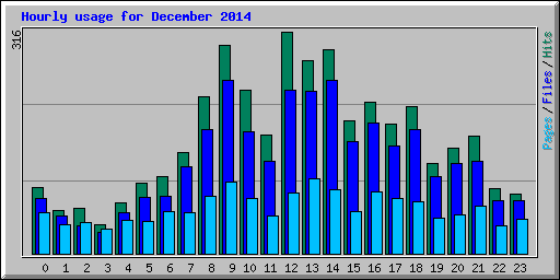 Hourly usage for December 2014