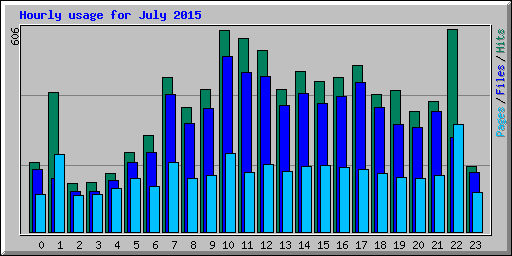 Hourly usage for July 2015