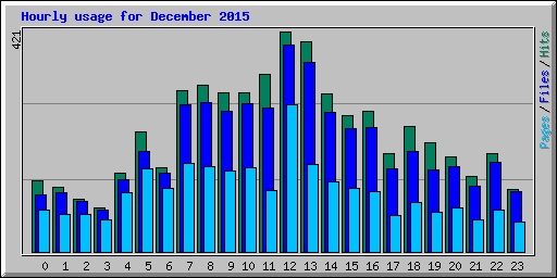 Hourly usage for December 2015