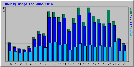 Hourly usage for June 2016