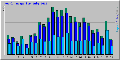 Hourly usage for July 2016