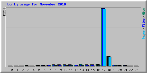 Hourly usage for November 2016