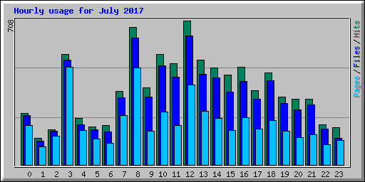 Hourly usage for July 2017