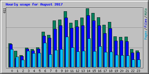 Hourly usage for August 2017