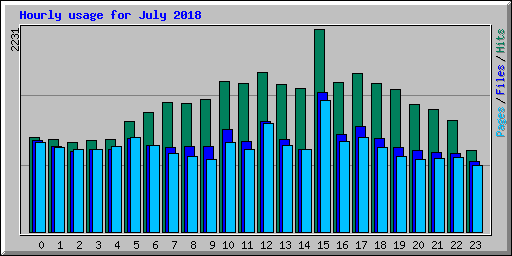 Hourly usage for July 2018