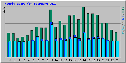 Hourly usage for February 2019