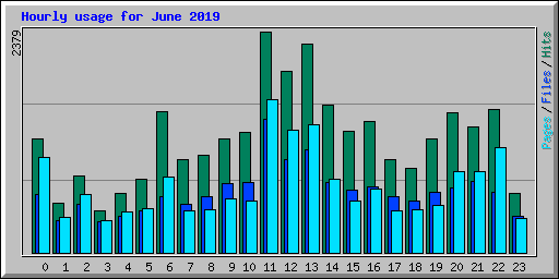 Hourly usage for June 2019