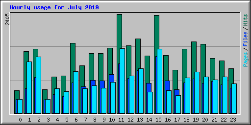 Hourly usage for July 2019