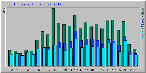 Hourly usage for August 2019
