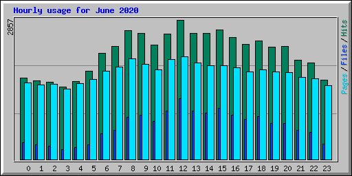 Hourly usage for June 2020