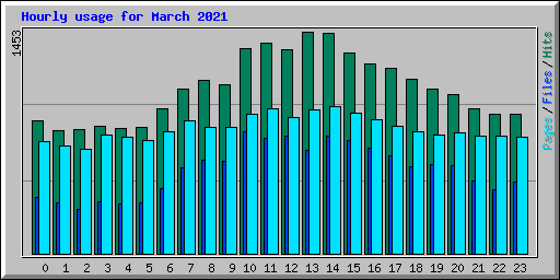 Hourly usage for March 2021
