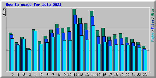 Hourly usage for July 2021
