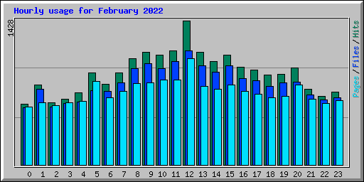 Hourly usage for February 2022