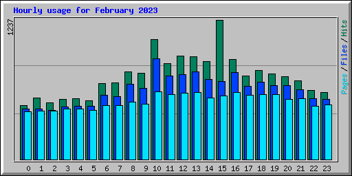 Hourly usage for February 2023