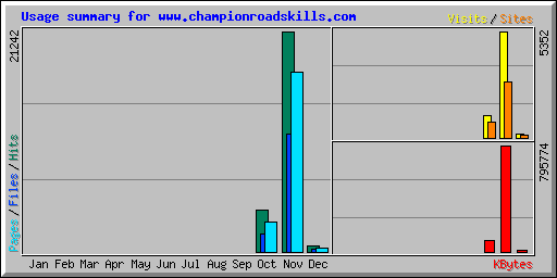 Usage summary for www.championroadskills.com